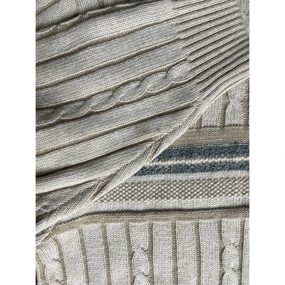 Vintage Munsingwear Sweater Mens Size XL‎  Beige Blue 90's Y2K Cable Knit Crew